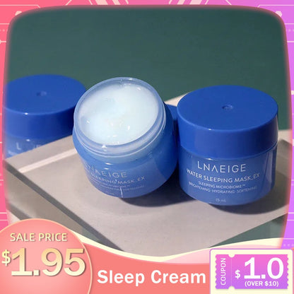 Korea Water Sleeping Mask All Night Hydrating Sleep Cream Mask Wash Free Repair Purifies Skin Care Face Mask 15ml Original