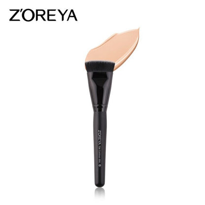 Hot Selling Zoreya Artificial Fiber Beauty Tool Black Wood Handle Makeup Brush Powder Foundation Brush Cosmetic Gift for Women