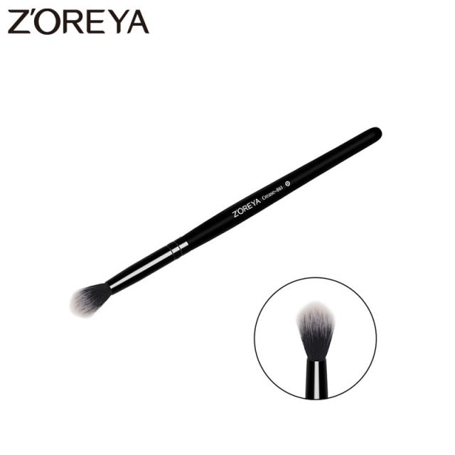 ZOREYA Brand Professional Black Crease Make Up Brushes Fine Synthetic Fibers With Wooden Handle Beauty Face Makeup Tools